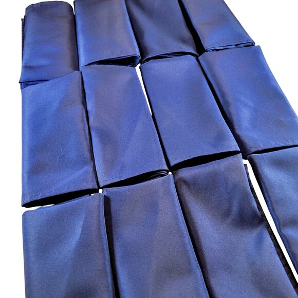 Set of 12 Royal Blue Cloth Napkins 17"x17" Solid Color Polyester Dinner Table - Picture 10 of 11